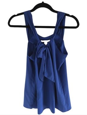 🖤 Banana Republic Blue Bow Tie Sleeveless Blouse Tank Top -  Size Small